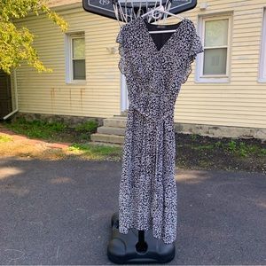 FLORAL BLACK & WHITE PRETTY GARDEN DRESS